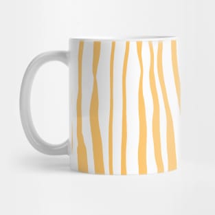 Vertical retro wavy lines - summer yellow Mug